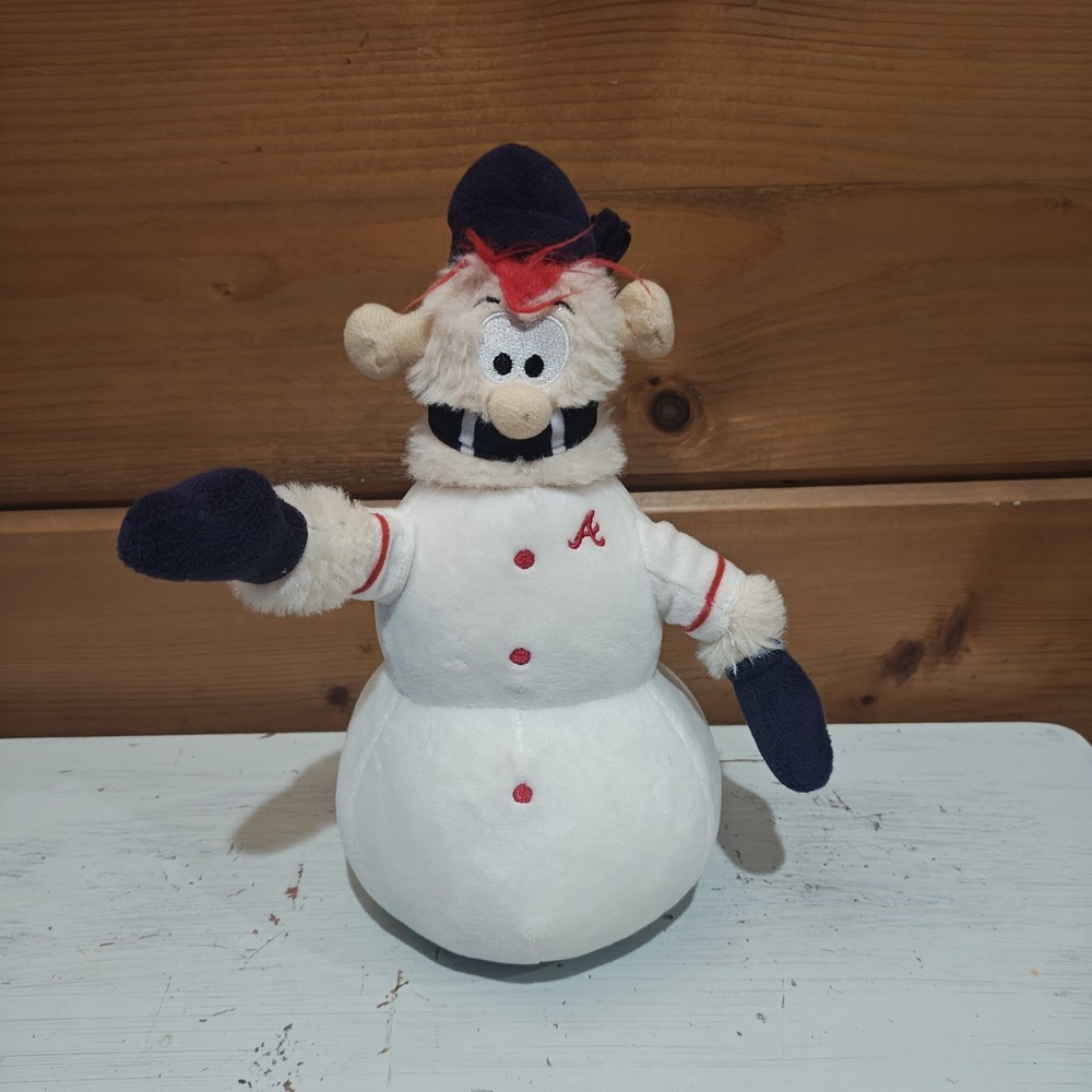 Atlanta Braves Blooper Snowman Plush Toy Holiday 2023